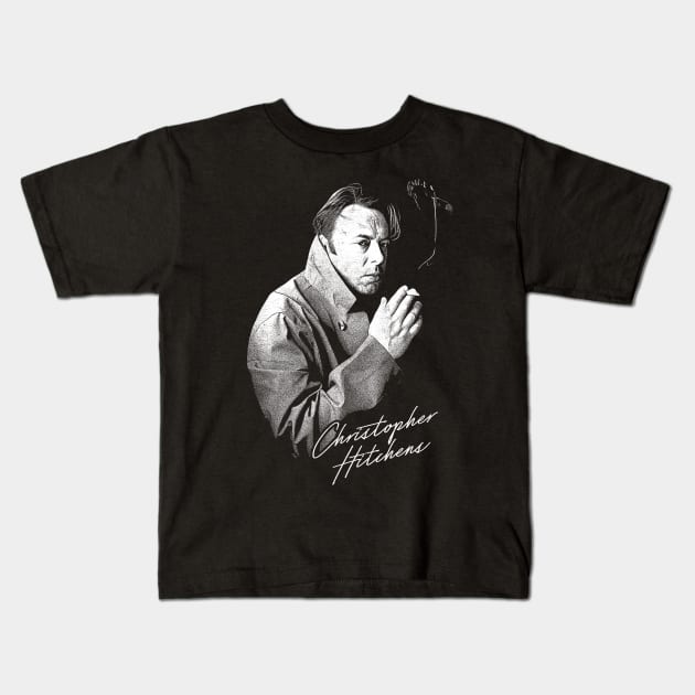 Christopher Hitchens // Retro Style Fan Design Kids T-Shirt by DankFutura